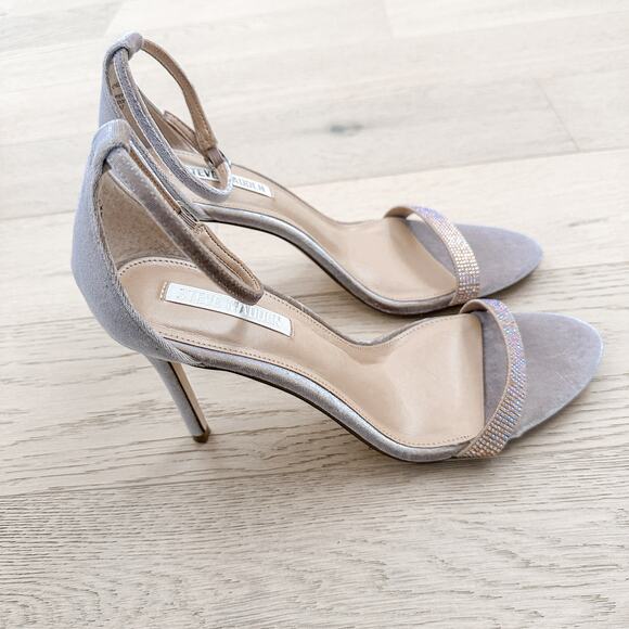 Steve Madden Sandal Womens 9.5 Tecy Velvet Rhinestone Heeled Glam Event Wedding‎ - Picture 6 of 9